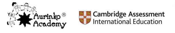 Aurinko academy and Cambridge assessment international education logo